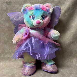 Build a Bear Pastel Fairy Bear 16" Rainbow Fairy Costume & Sented & Carring Bag